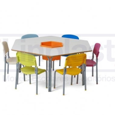 Conjunto Sextavado Maternal com Balde – Fórmica Lousa